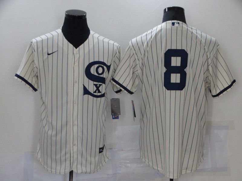 Men Chicago White Sox 8 No Name Cream stripe Dream version Elite Nike 2021 MLB Jersey